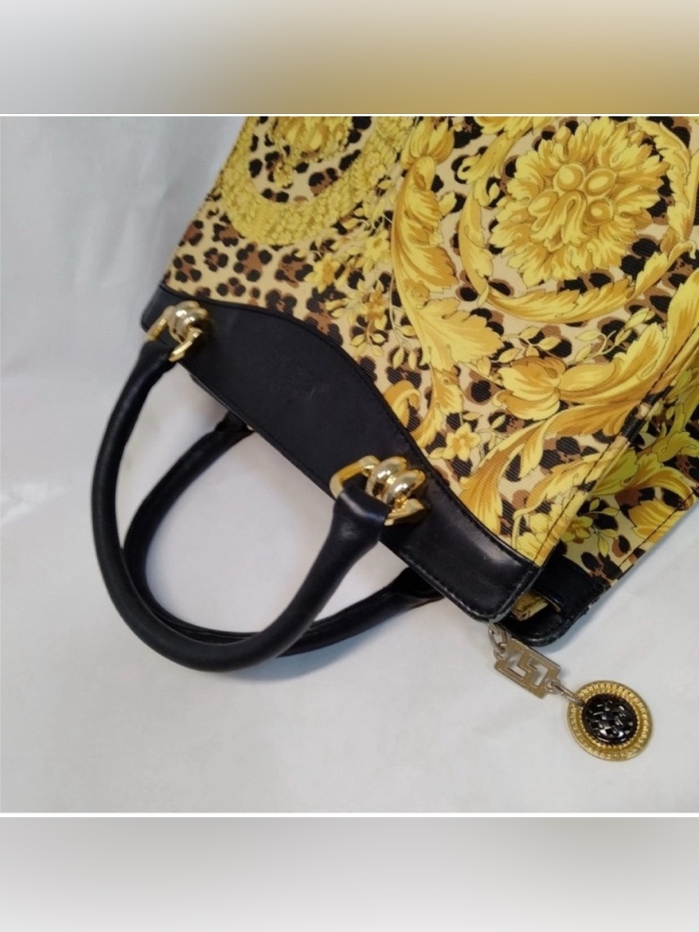 Gianni Versace Y2K Leopard & Baroque print “sunburst” satchel - collectors item - Picture 5 of 16